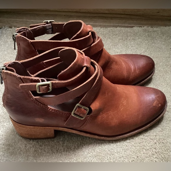 Kork-Ease Jardin Buckle Strap Brown Leather Ankle Bootie/Back Zip Size 9M - Picture 3 of 15